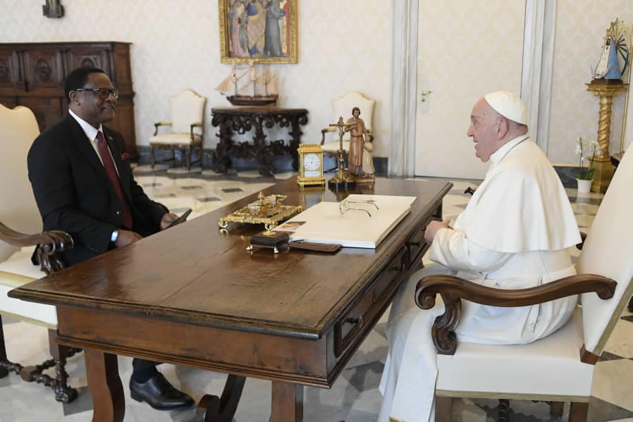CHAKWERA MEETS POPE FRANCIS IN HISTORIC VISIT TO THE VATICAN