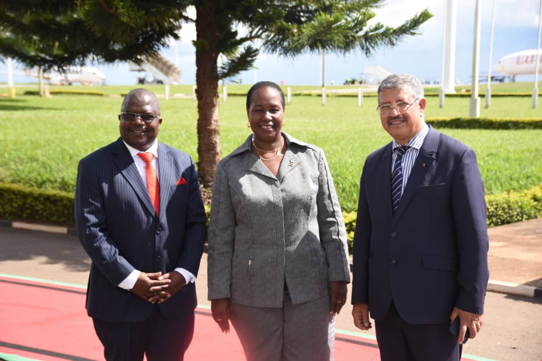 The Minister of Higher Education, Dr. Jessie Kabwila (Centre) and Moroccan Ambassador Naji Abdelkader (Right)
